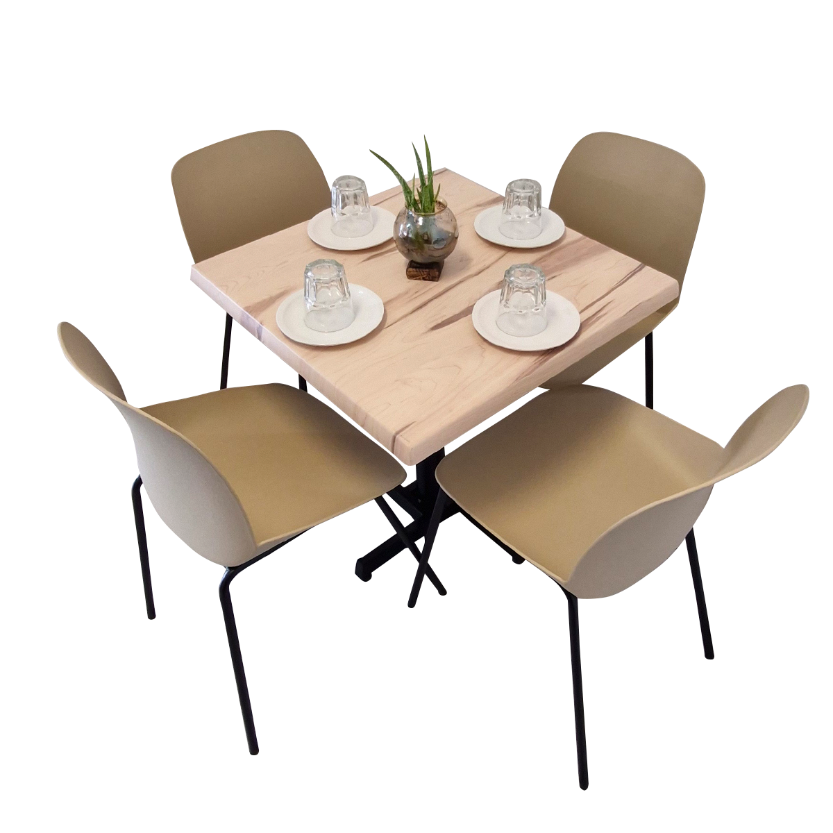 Mesa Para Restaurante Estratificada 80CM Con Sillas Noto