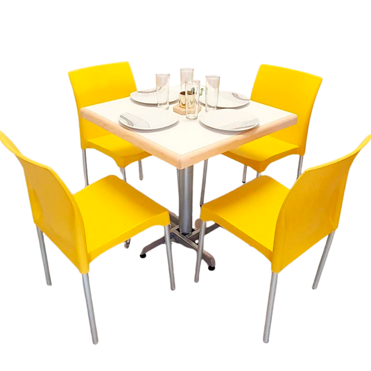 Mesa Para Restaurante Emboquillada Con Sillas Ocean