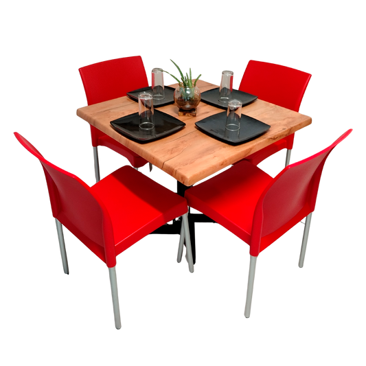 Mesa Para Restaurante Estratificada 80CM Con Sillas Ocean