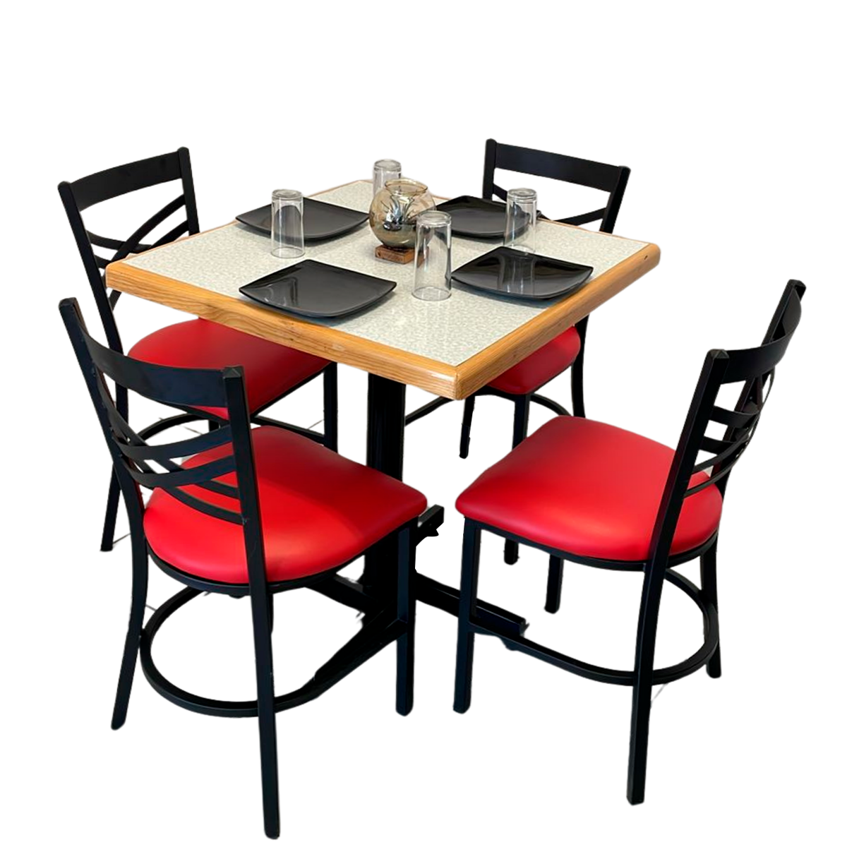 Mesa Para Restaurante Emboquillada Con Sillas Oddeth