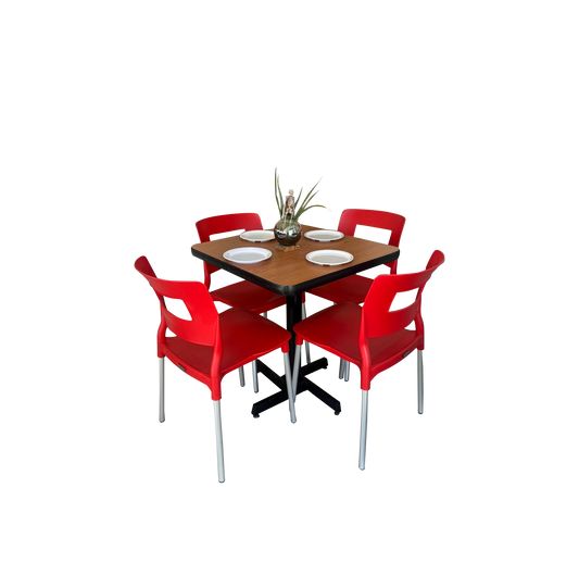 Mesa Para Restaurante Formaica Orillas De Pvc Con Sillas Sabine