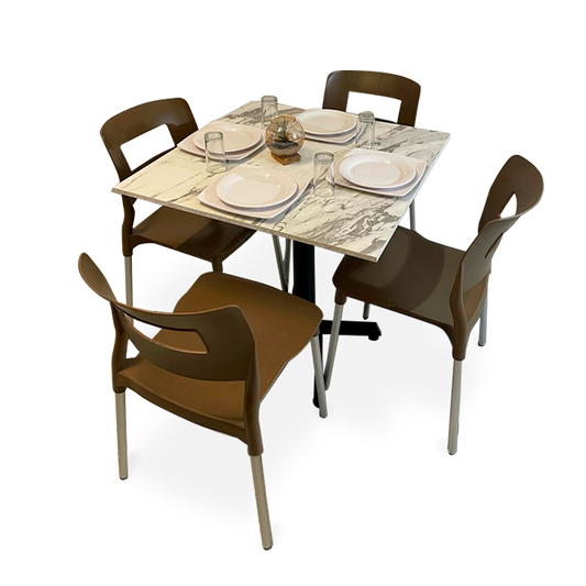 Mesa Para Restaurante Melanove  Con Sillas Sabine