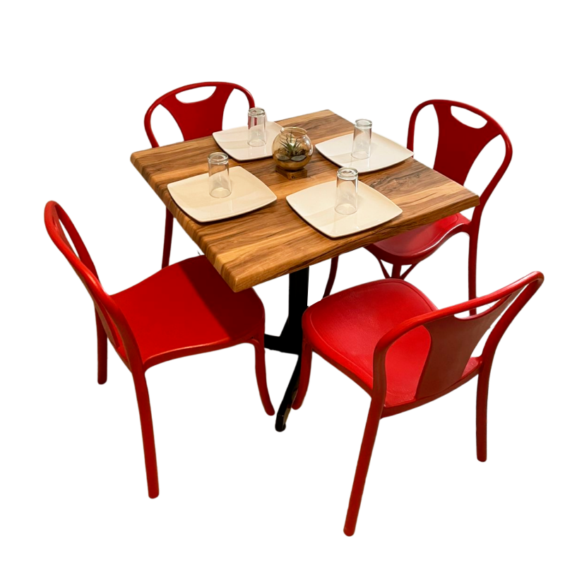 Mesa Para Restaurante Estratificada 80CM Con Sillas Sara