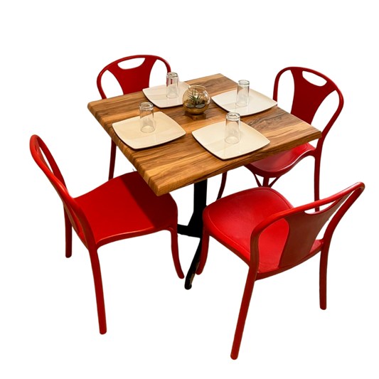 Mesa Para Restaurante Estratificada 80CM Con Sillas Sara