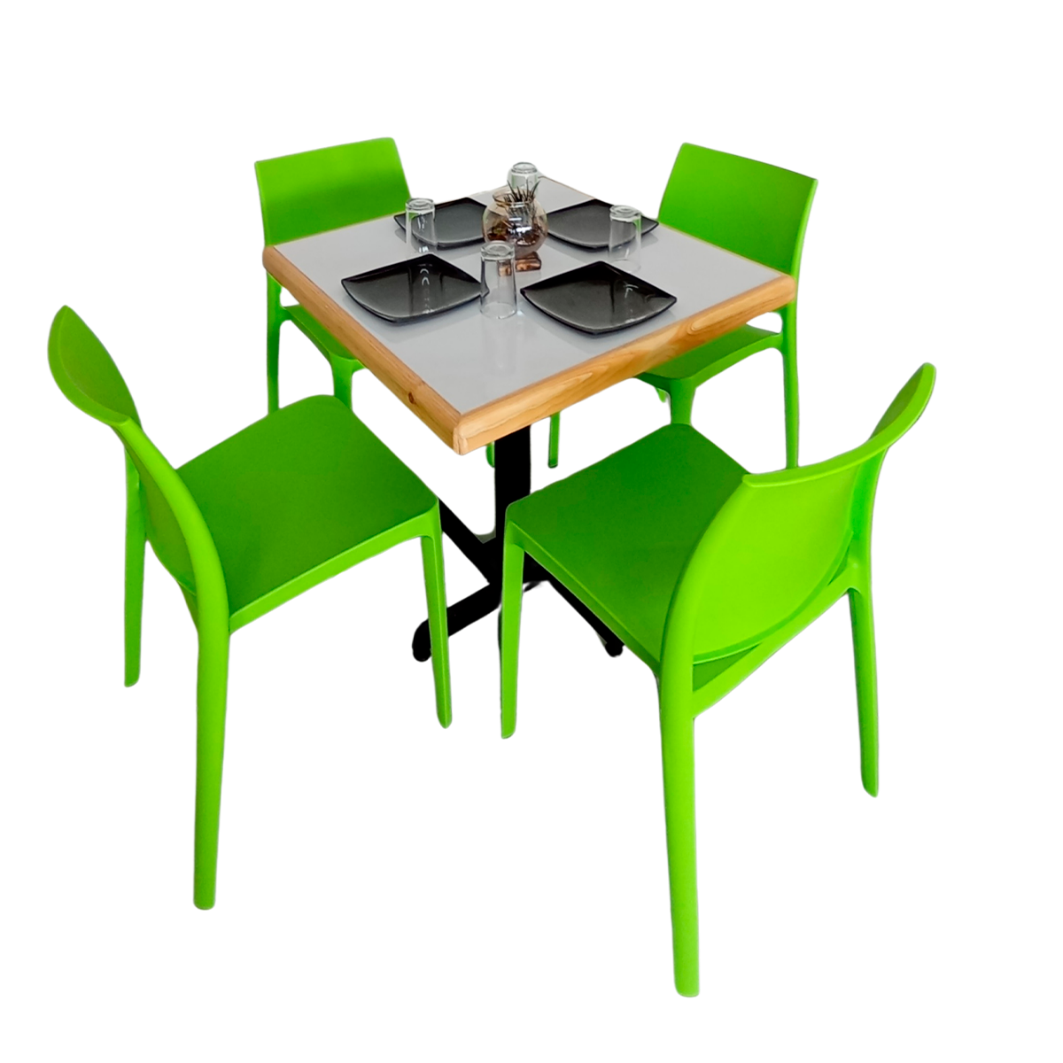 Mesa Para Restaurante Emboquillada Con Sillas Sensilla