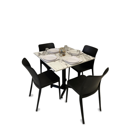 Mesa para restaurante Melanove con sillas Solei