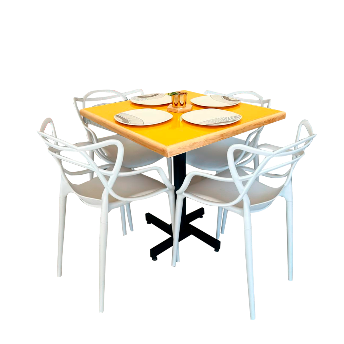 Mesa Para Restaurante Emboquillada Con Sillas Trix