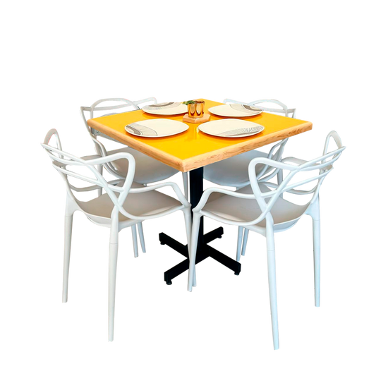Mesa Para Restaurante Emboquillada Con Sillas Trix