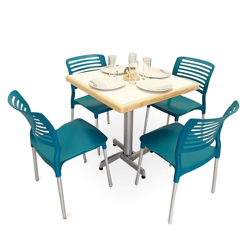 Mesa Para Restaurante Emboquillada Con Sillas Vhania