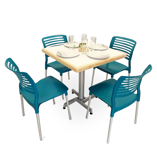 Mesa Para Restaurante Emboquillada Con Sillas Vhania