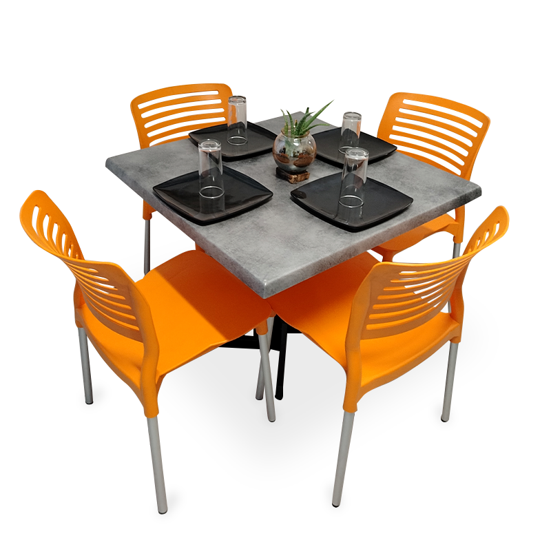 Mesa Para Restaurante Estratificada con Sillas Vhania