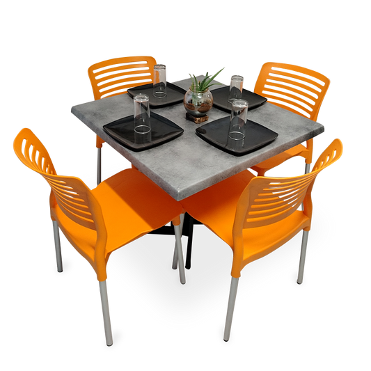 Mesa Para Restaurante Estratificada con Sillas Vhania