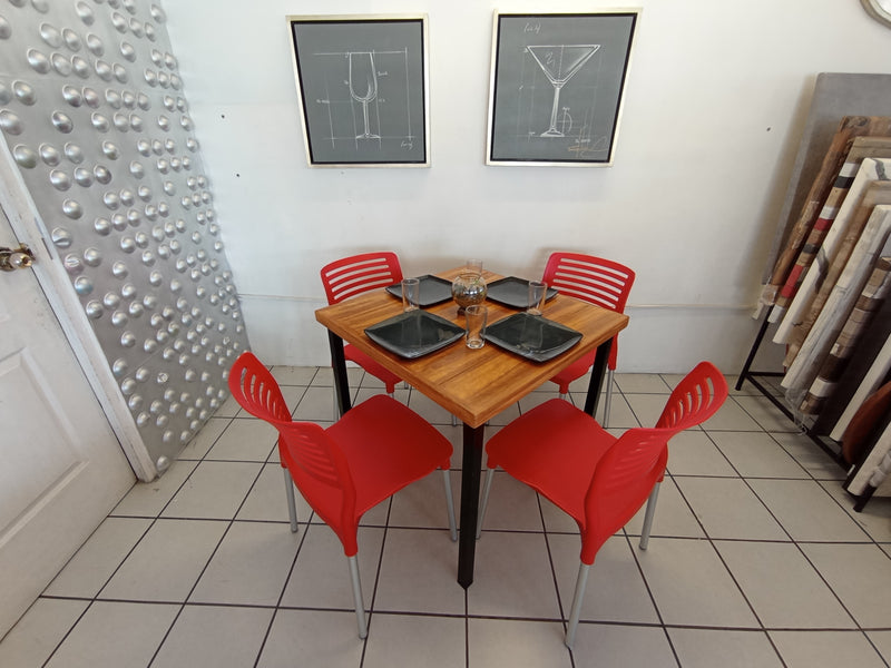 Mesa para Restaurante Vintage con Industrial y 4 sillas Vhania