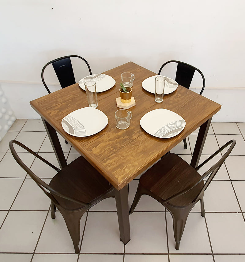Mesa para restaurante vintage Industrial con sillas Tol