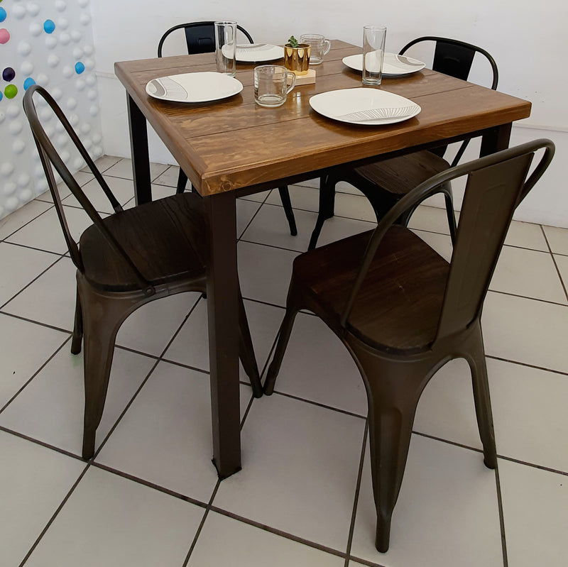 Mesa para restaurante vintage Industrial con sillas Tol