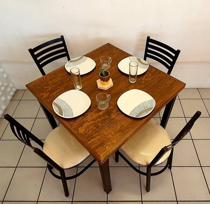 Mesa para Restaurante Vintage Industrial y 4 sillas solar