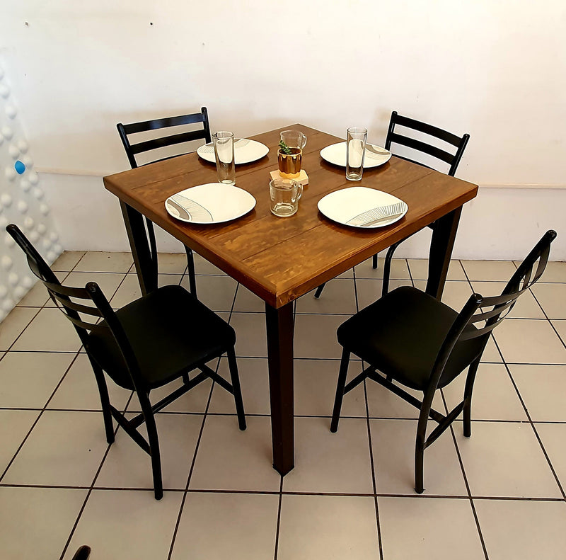Mesa para Restaurante Vintage Industrial y 4 sillas Primavera