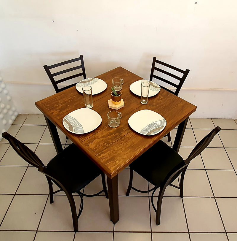 Mesa de Restaurante Vintage Industrial con 4 sillas Verano