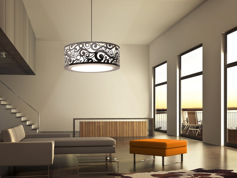 Lámpara decorativa de techo en acero inoxidable 72 cms