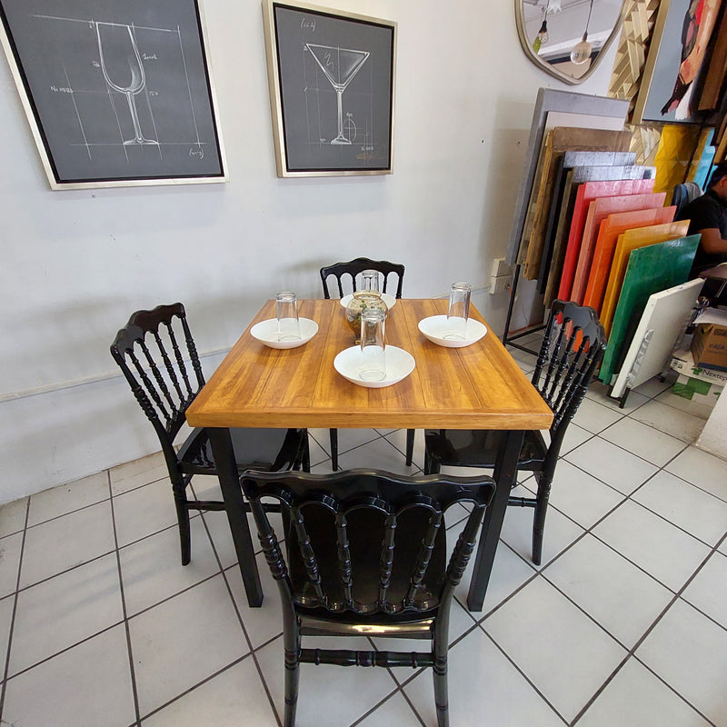 Mesa para Restaurante Vintage con Industrial y 4 sillas Grecia