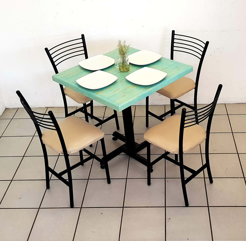 Mesa para Restaurante Vintage Con 4 Sillas Maria