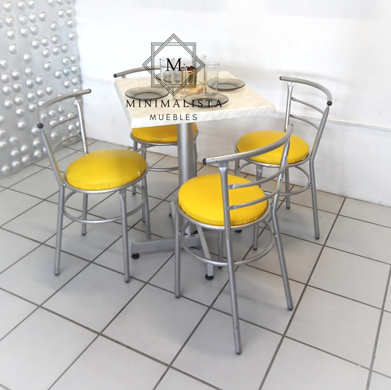 Mesa para Restaurante Estratificada para exterior 60 con 4 sillas Chabely