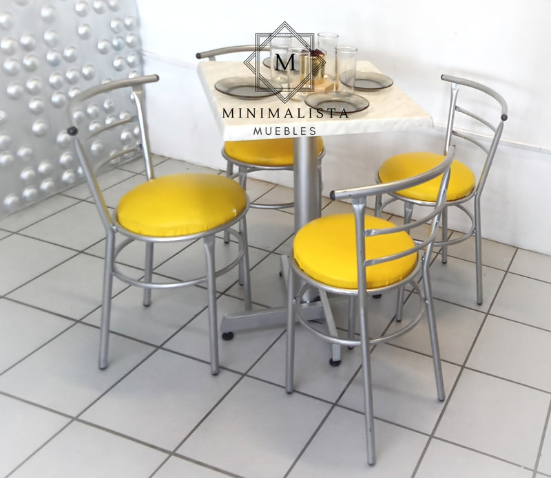 Mesa para Restaurante Estratificada para exterior 60 con 4 sillas Chabely
