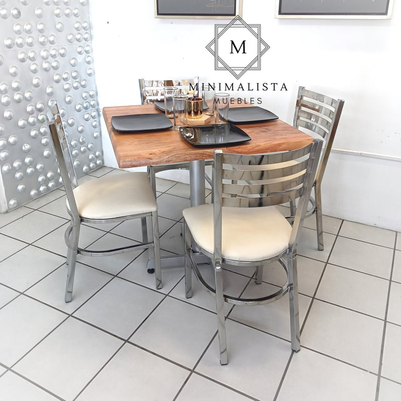 Mesa para Restaurante Estratificada para exterior 80 con 4 sillas Solar