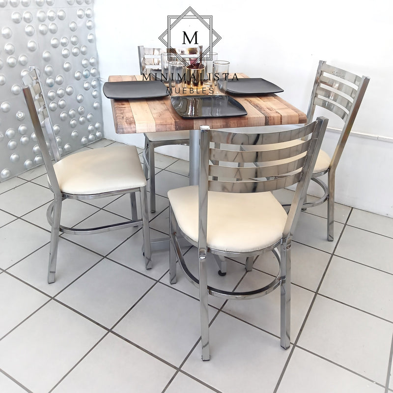 Mesa para Restaurante Estratificada para exterior 70 con 4 sillas Solar