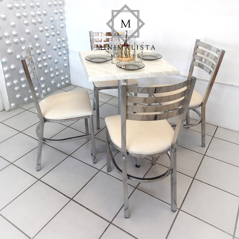 Mesa para Restaurante Estratificada para exterior 60 con 4 sillas Solar