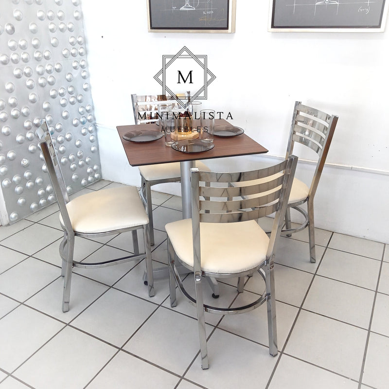 Mesa para Restaurante Thin para exterior 60 con 4 sillas Solar