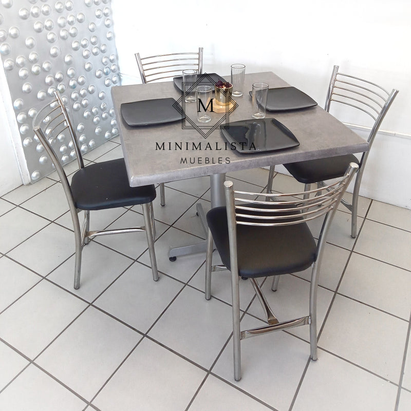 Mesa para Restaurante Estratificada para exterior 90C con 4 sillas Maria