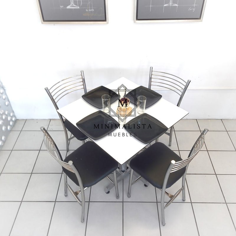 Mesa para Restaurante Thin para exterior 70 con 4 sillas Maria