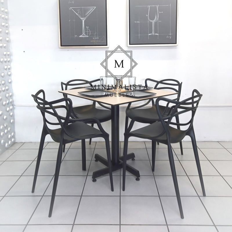Mesa para Restaurante Thin para exterior 80 con 4 sillas Master