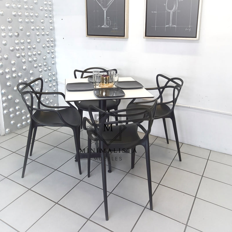 Mesa para Restaurante Thin para exterior 70 con 4 sillas Master