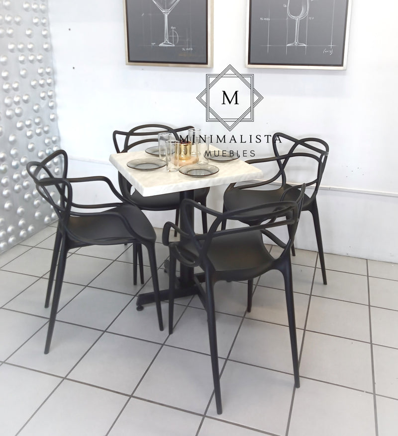 Mesa para Restaurante Estratificada para exterior 60 con 4 sillas Master