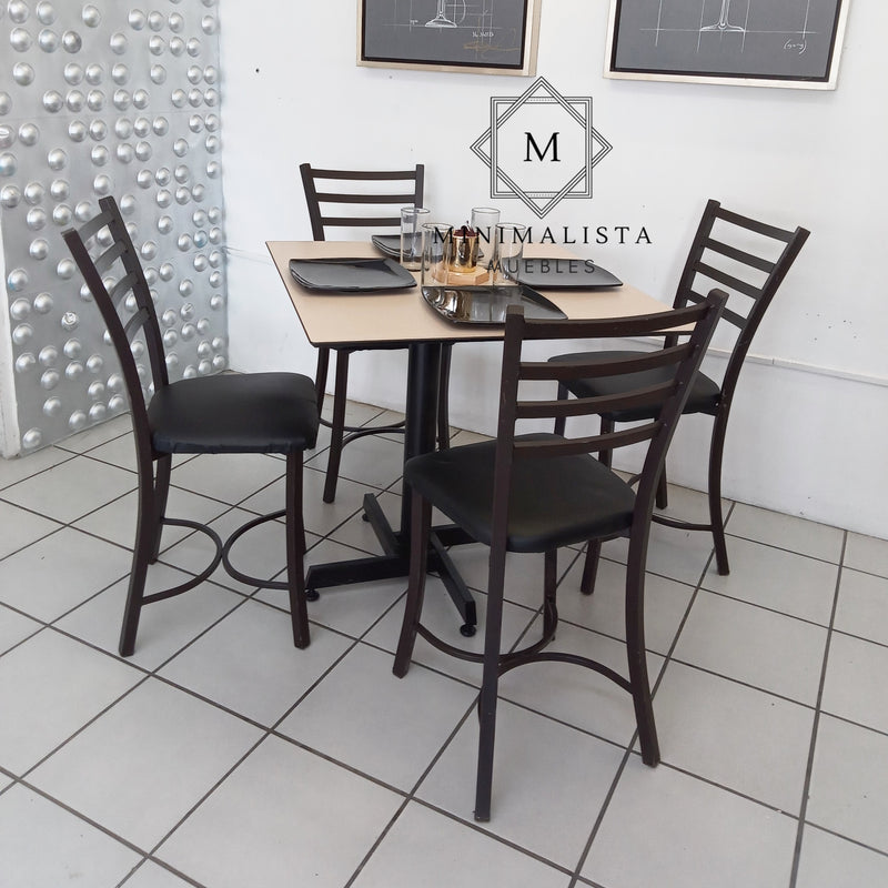 Mesa para Restaurante Thin para exterior 80 con 4 sillas Verano