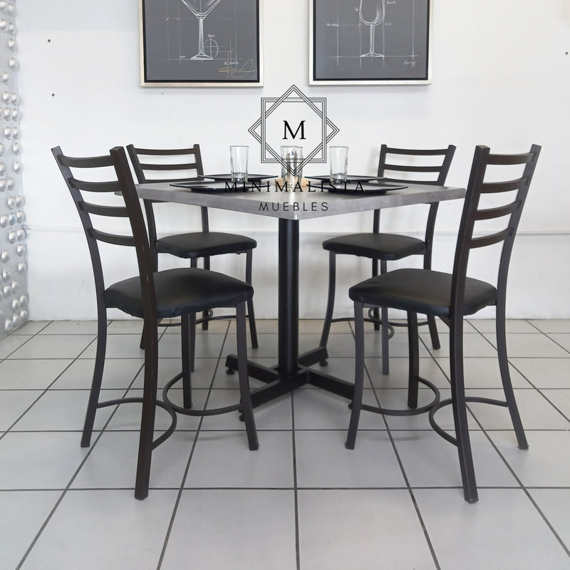 Mesa para Restaurante Estratificada para exterior 90C con 4 sillas Verano