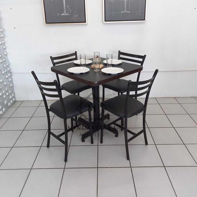 Mesa para Restaurante PVC con 4 sillas Primavera