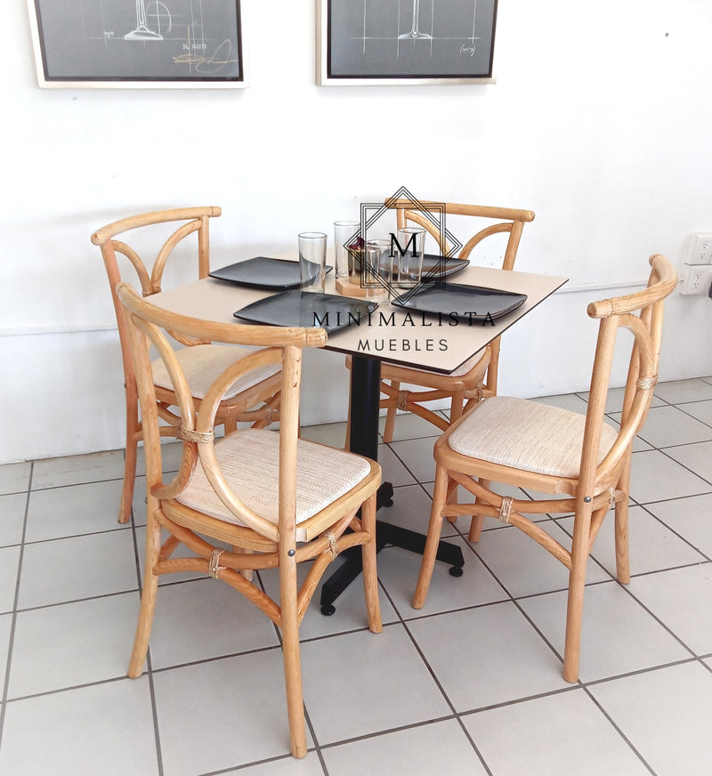 Mesa para Restaurante Thin para exterior 80 con 4 sillas Cian MD