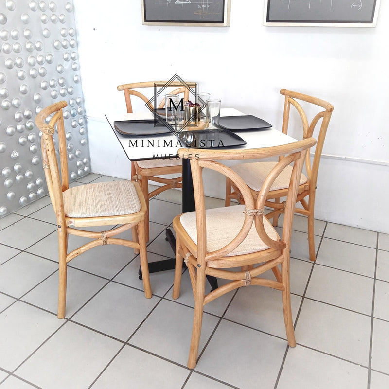 Mesa para Restaurante Thin para exterior 70 con 4 sillas Cian MD