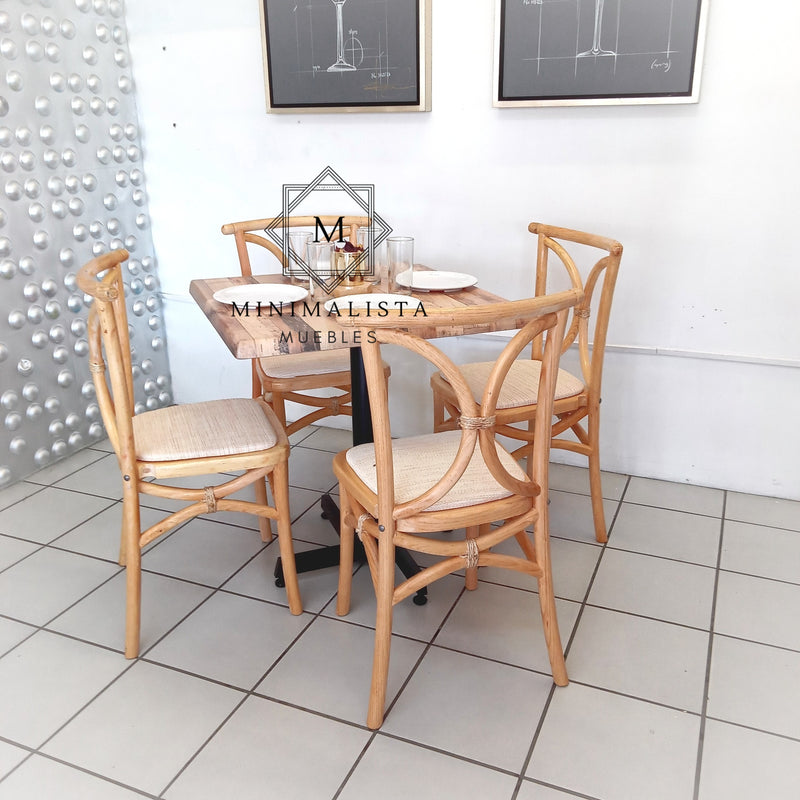 Mesa para Restaurante Estratificada para exterior 70 con 4 sillas Cian MD