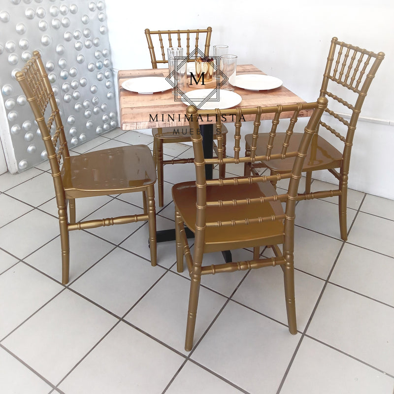 Mesa para Restaurante Estratificada para exterior 70 con 4 sillas Julie