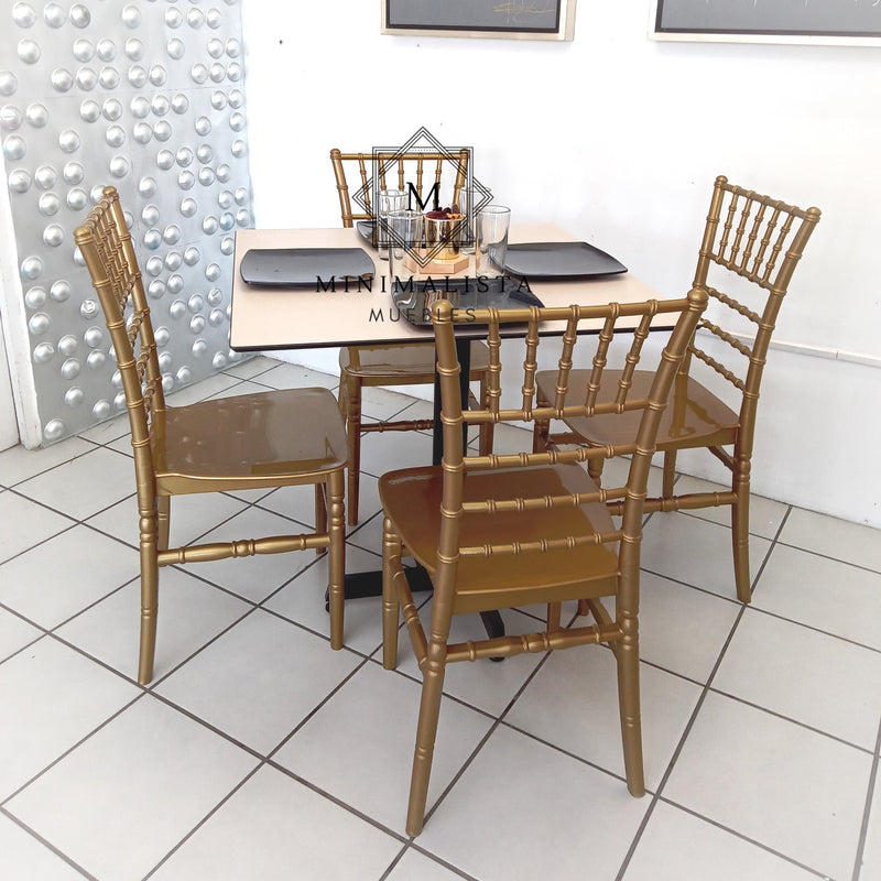 Mesa para Restaurante Thin para exterior 80 con 4 sillas Julie