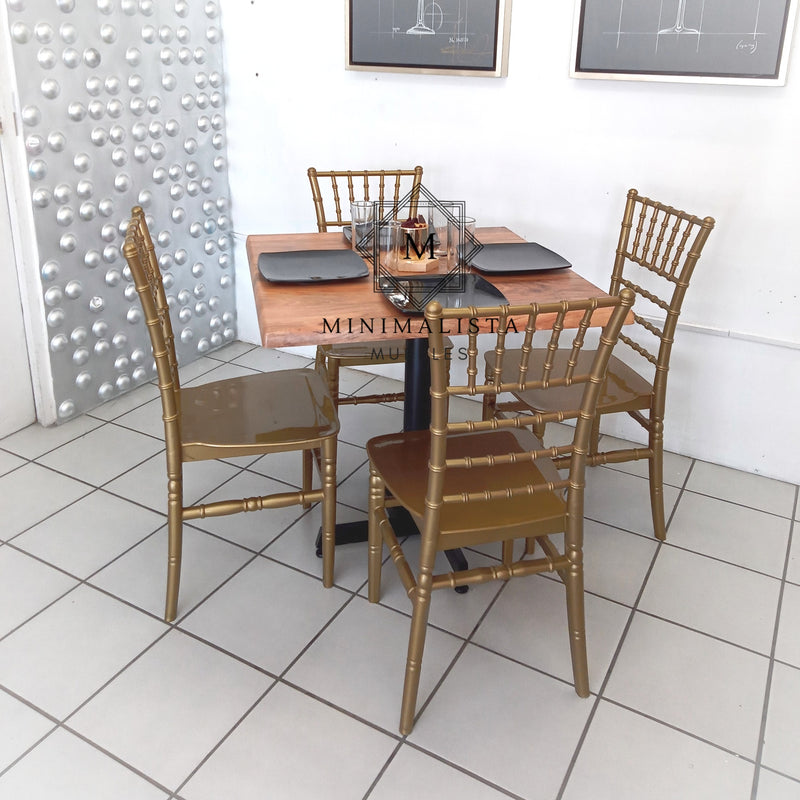 Mesa para Restaurante Estratificada para exterior 80 con 4 sillas Julie