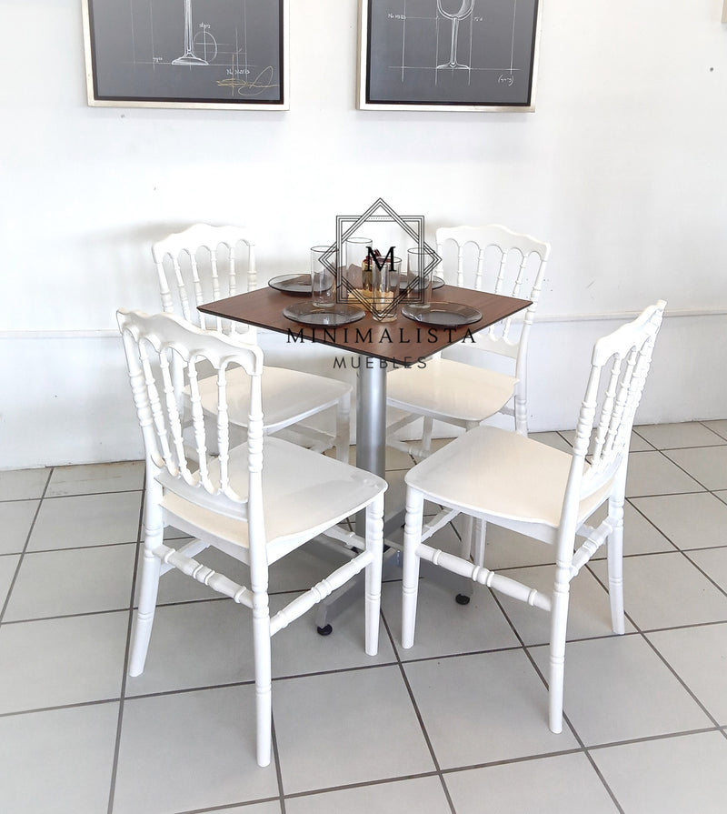 Mesa para Restaurante Thin para exterior 60 con 4 sillas Versalles