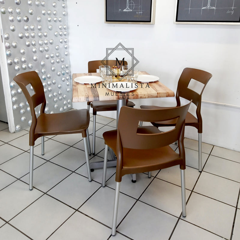 Mesa para Restaurante Estratificada para exterior 70 con 4 sillas Sabine
