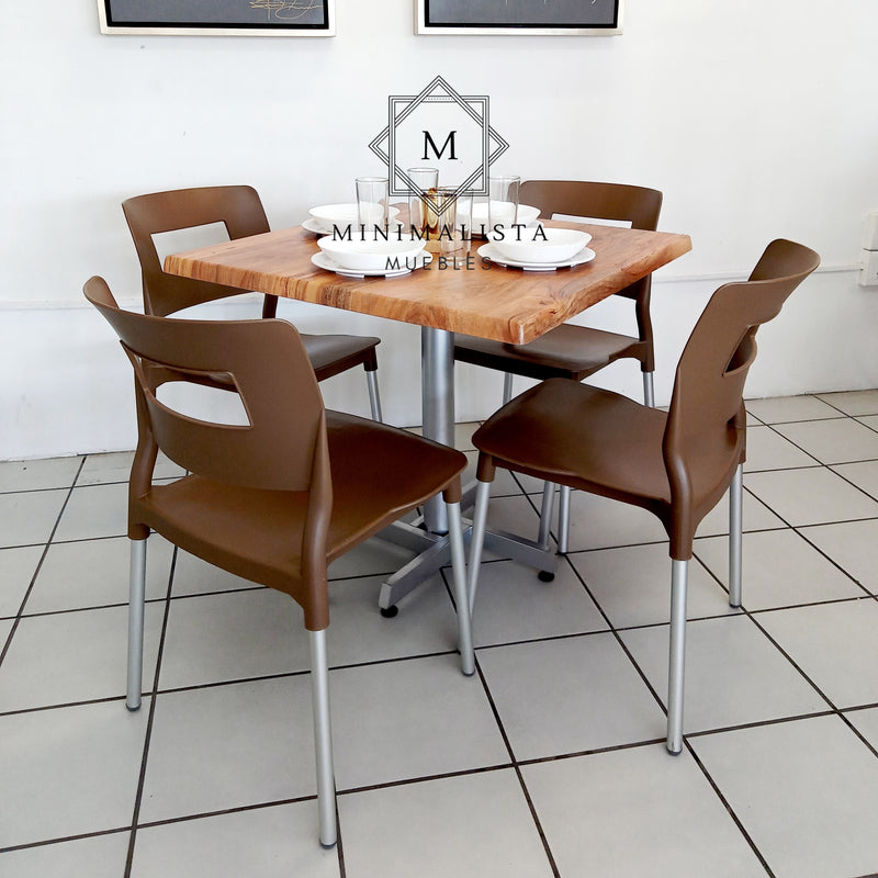 Mesa para Restaurante Estratificada para exterior 80 con 4 sillas Sabine