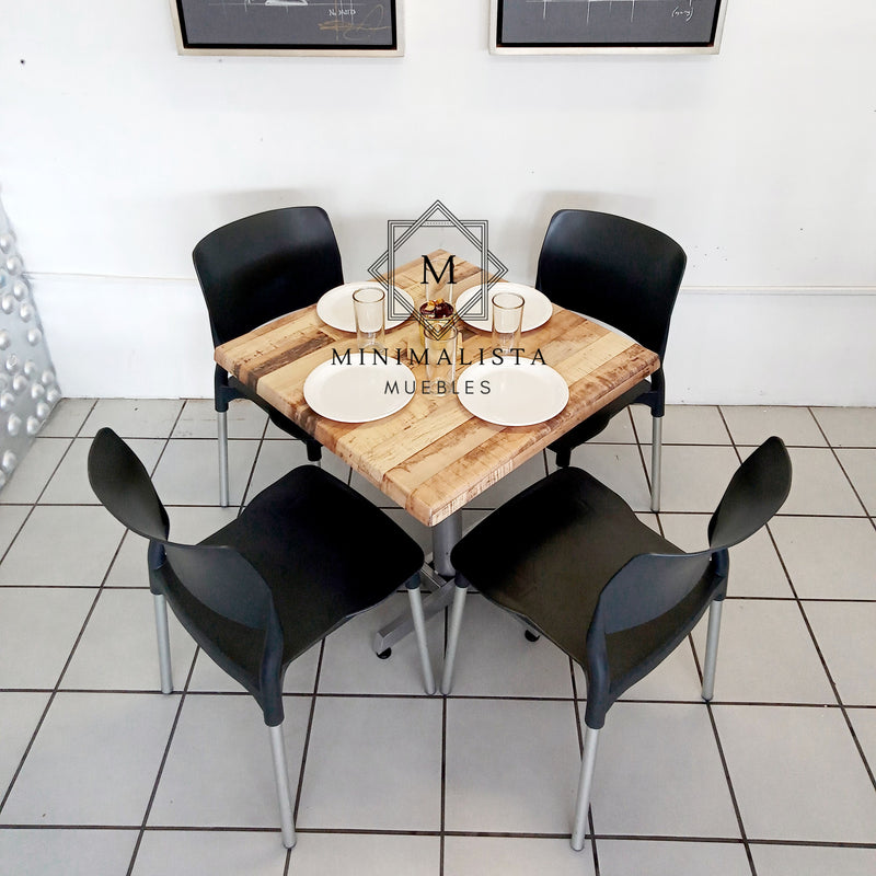 Mesa para Restaurante Estratificada para exterior 80 con 4 sillas Frida