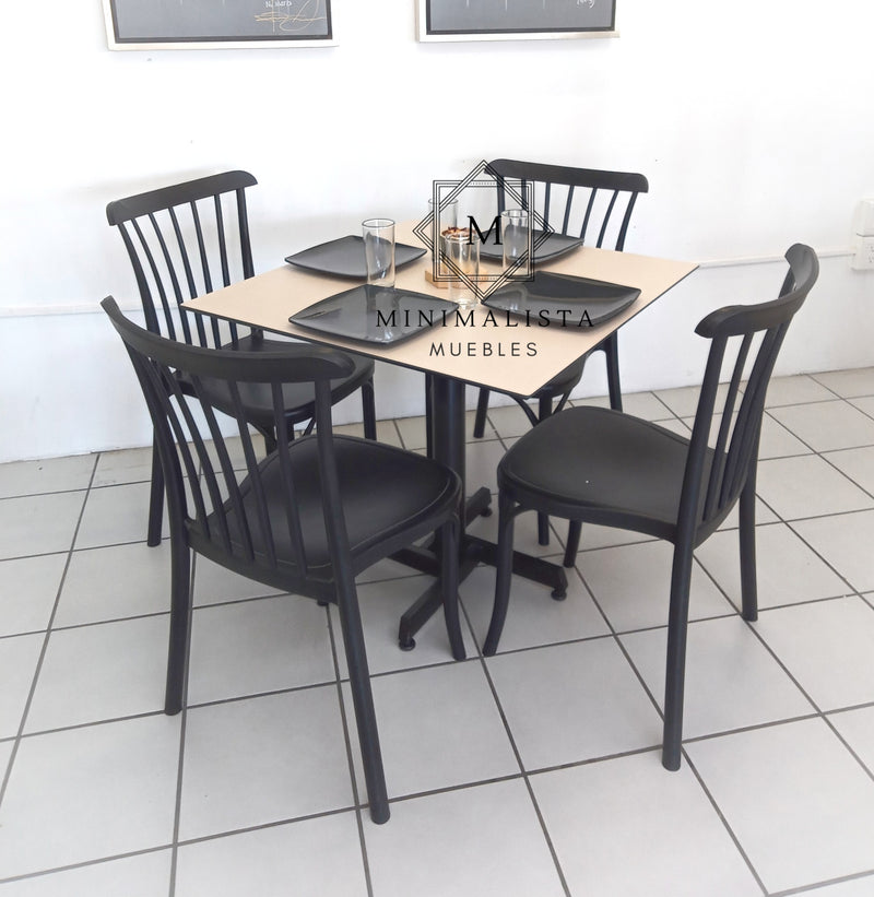 Mesa para Restaurante Thin para exterior 80 con 4 sillas Aurora